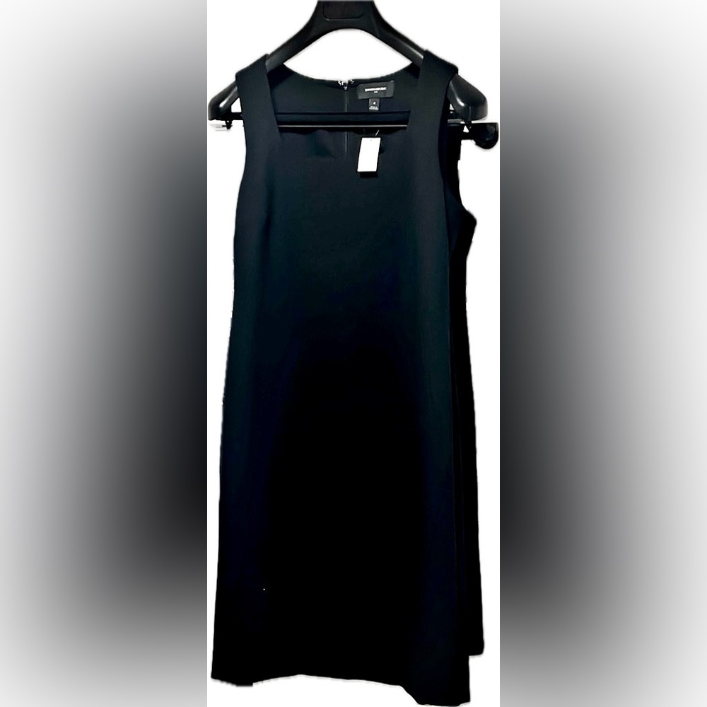 Banana Republic Black Sheath Midi Dress Square Neck, NWT